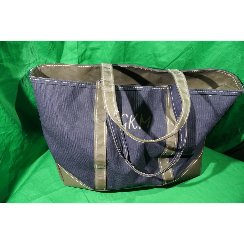 Vintage LL‎ Bean Boat & Tote Canvas Bag XL Extra Large Blue / Brown - Picture 2 of 10